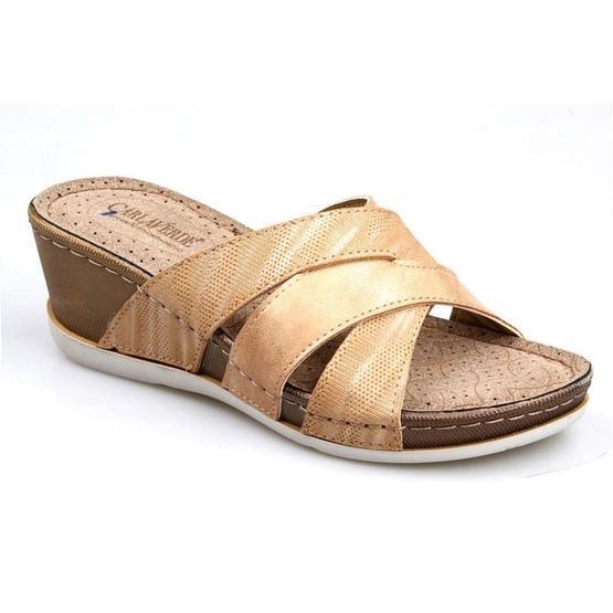 Carla Verde 200718.55 Camel Dolgu Topuk Kadın Terlik