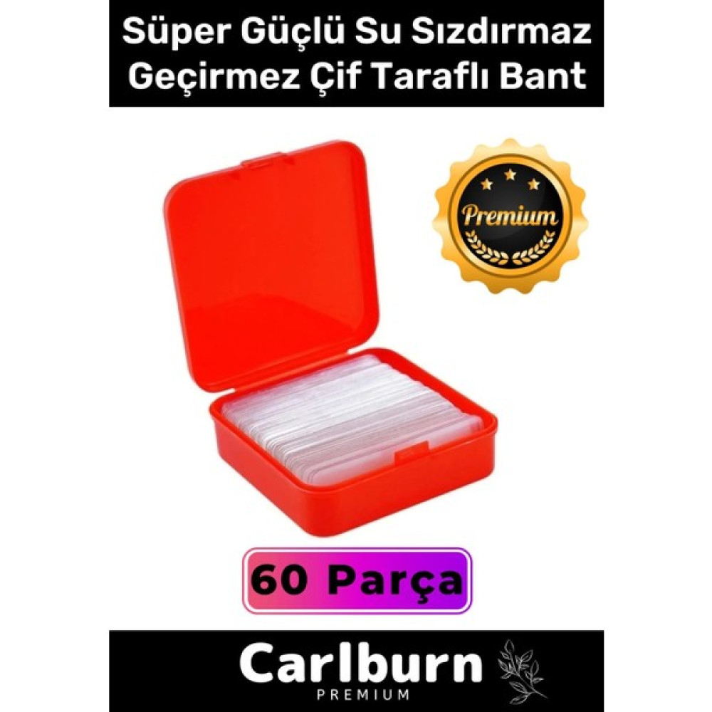 Carlburn Özel Üretim Güçlü Yapışkan Kolay Çıkarılabilir Çok Amaçlı 60 Parça Çift Taraflı Şeffaf Bant Nalburiye & Hırdavat Fiyatı