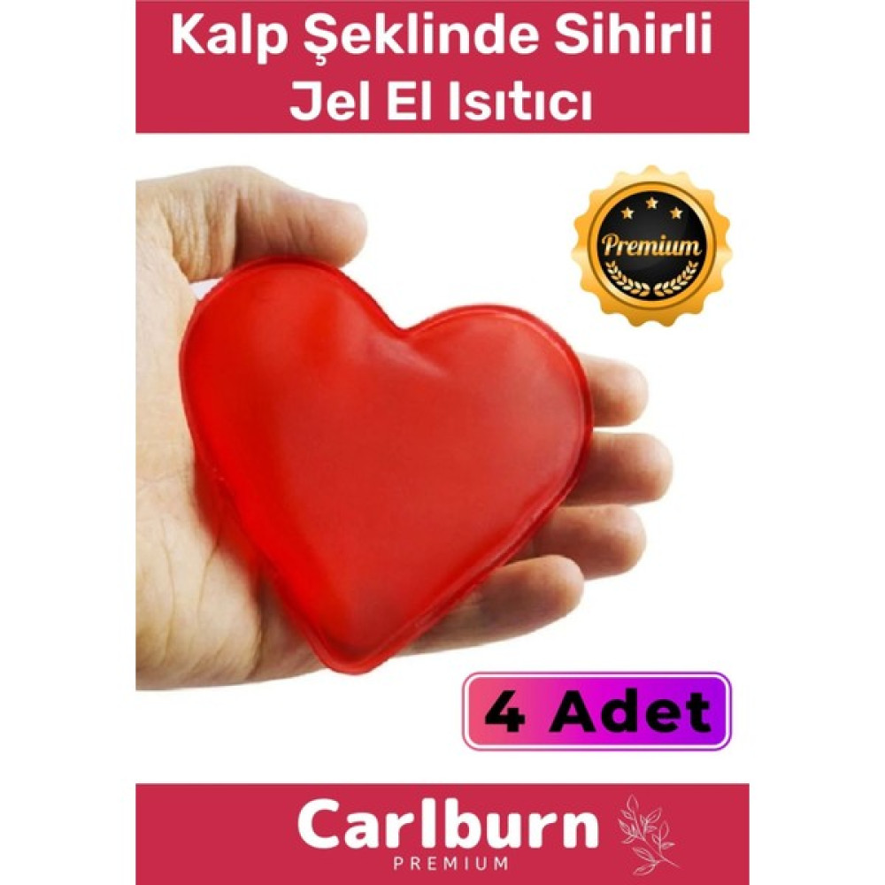 Carlburn Premium Özel Üretim Kalp Şeklinde El Isıtıcısı Sihirli Jel Isıtıcı Torba Kalpli Cep Sobası 4'lü Set Hediyelik Eşya Fiyatı