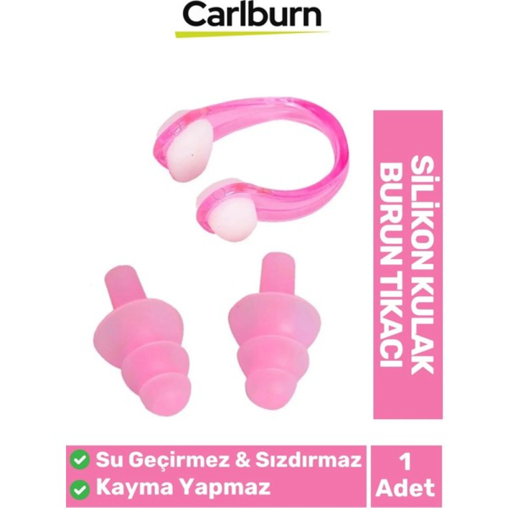Carlburn Yıkanabilir Elastik Kutulu Sızdırmaz Kaymaz Silikon Kulak Burun Tıkacı - No: 1 - Pembe Oto Boyaları Fiyatı