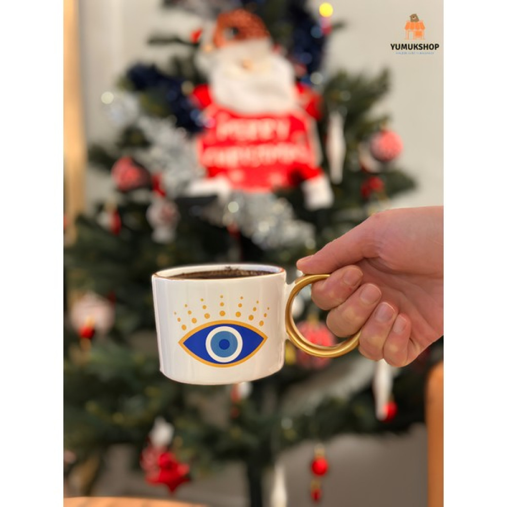 Carmen Soft Paris 1 Adet Lüks Nazar Gold Çay-Nescafe Kupası 200 ml Fincan / Bardak / Kahve Takımı Fiyatı