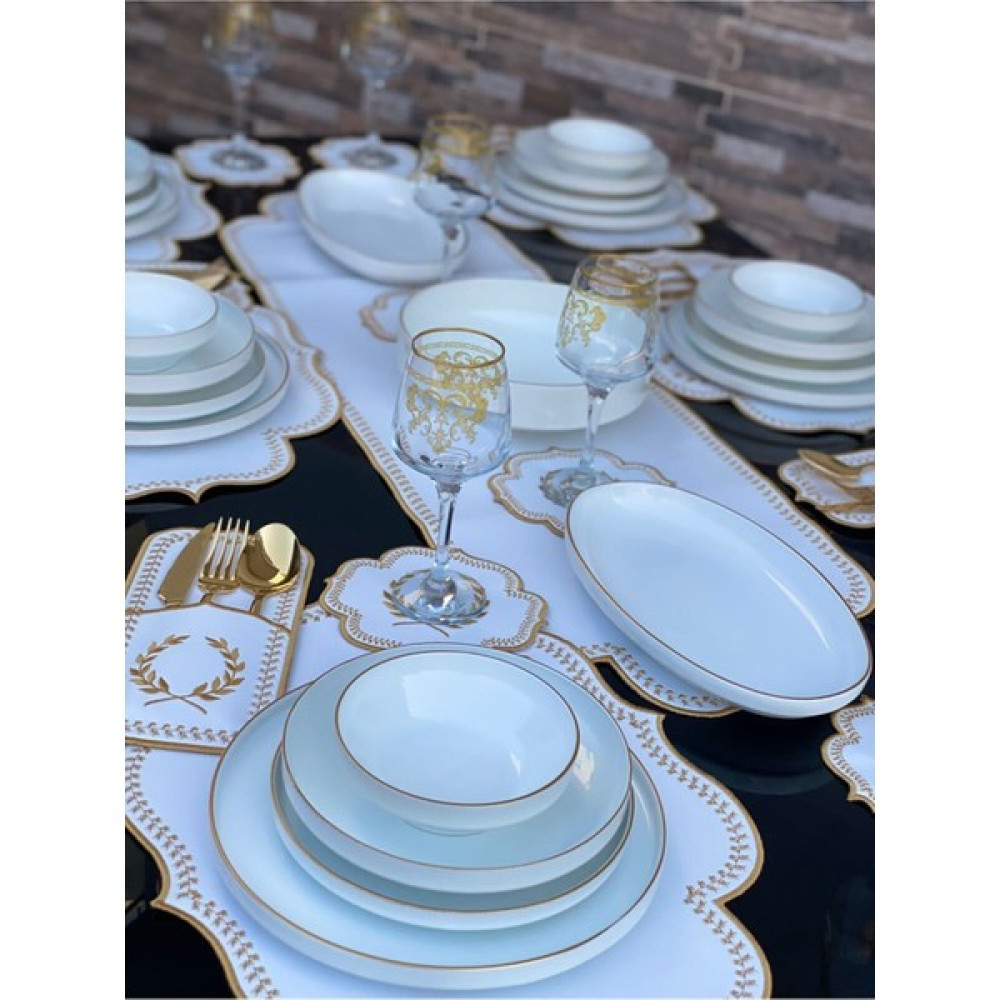 Carmen Soft Paris 27 Parça Modern Lüks Gold Yemek Takımı Yemek Takımı Fiyatı