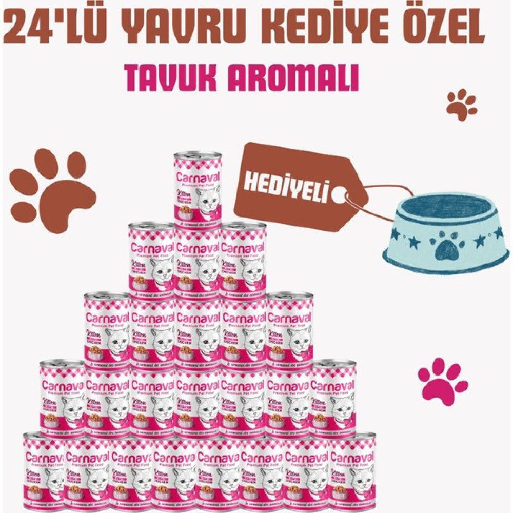 Carnaval Premium Yavru Kedi Konservesi Tavuklu 400 gr x 24 Evcil Hayvan Ürünleri Fiyatı