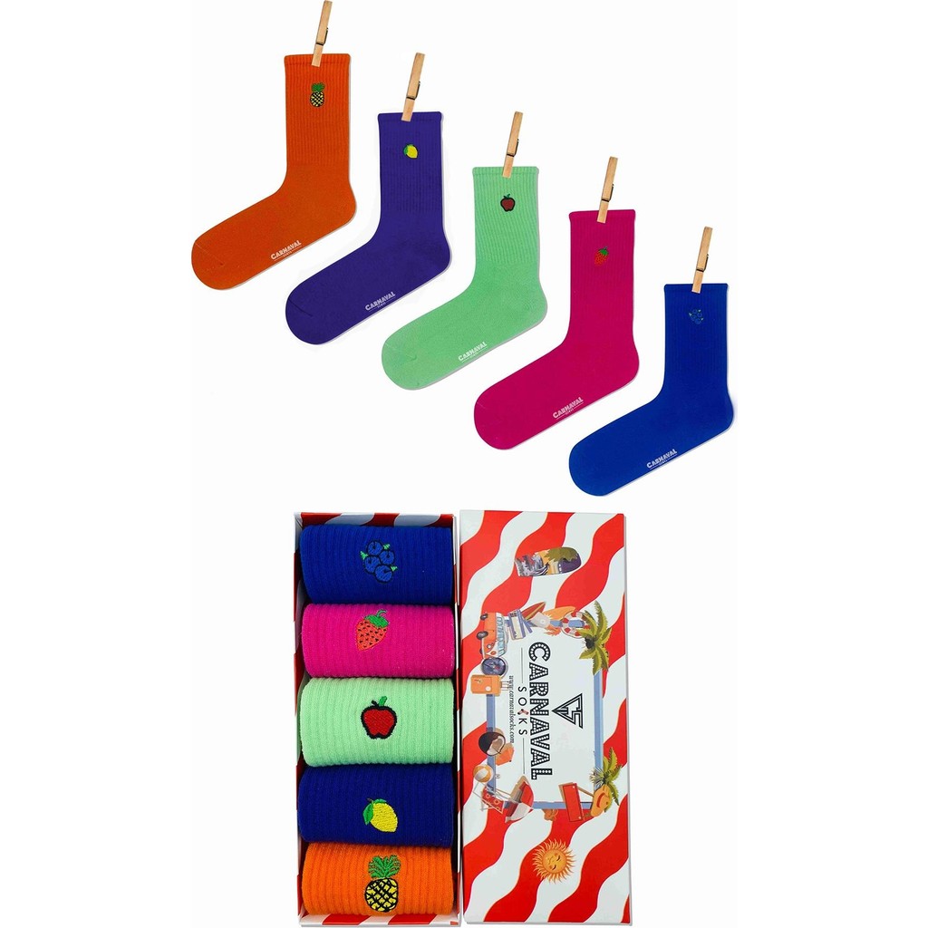 Carnaval Socks 5'li Nakışlı Meyve Set Desenli Renkli Çorap Kutusu Diğer Fiyatı