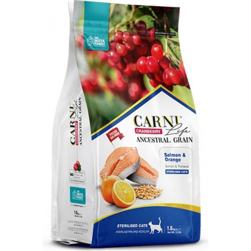 Carni Life Cranberry Somon ve Portakallı Kısırlaştırılmış Kedi Maması 10 kg Evcil Hayvan Ürünleri Fiyatı