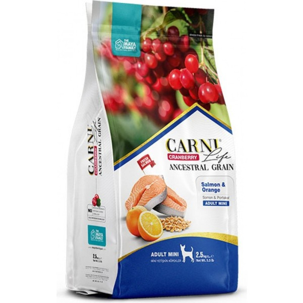 Carni Life Cranberry Somon ve Portakallı Mini Irk Yetişkin Köpek Maması 2,5 kg Evcil Hayvan Ürünleri Fiyatı