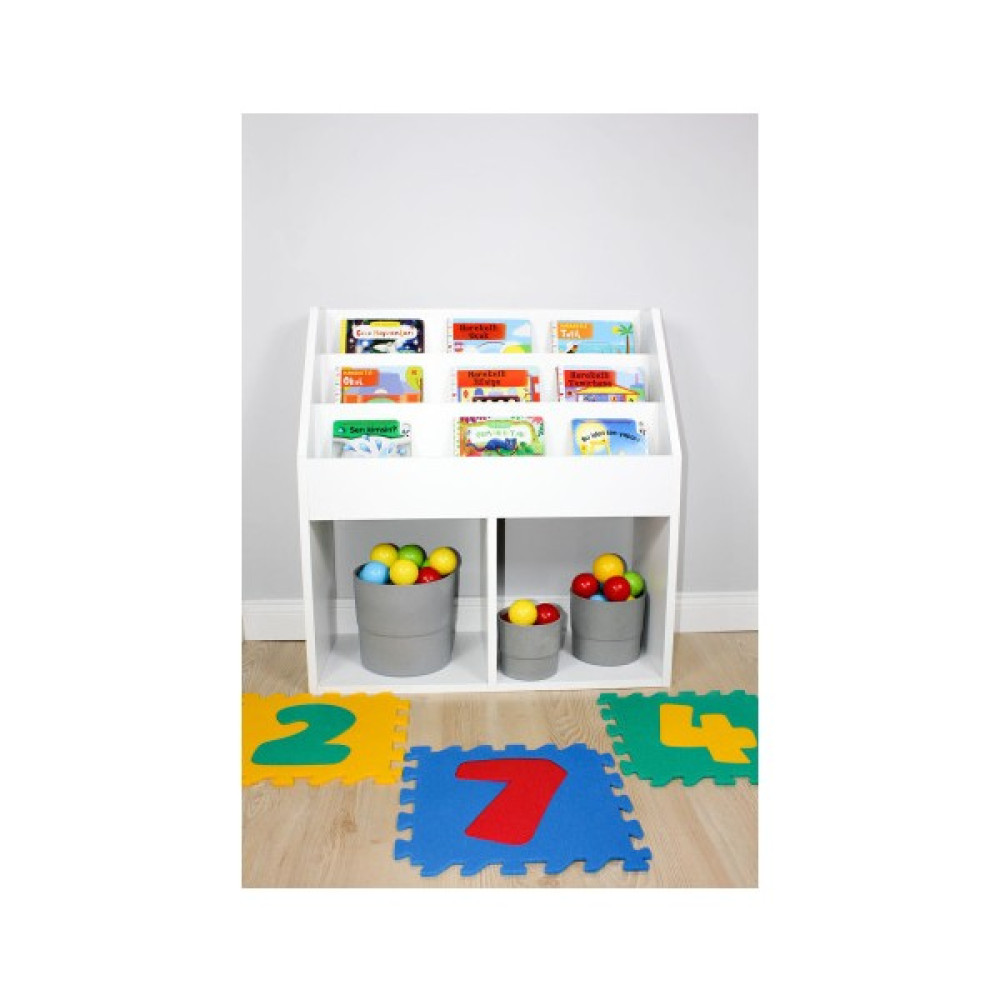 Carniella Bebek - Çocuk Odası Montessori 3 Kademeli Kitaplık - Beyaz Kitaplık Fiyatı
