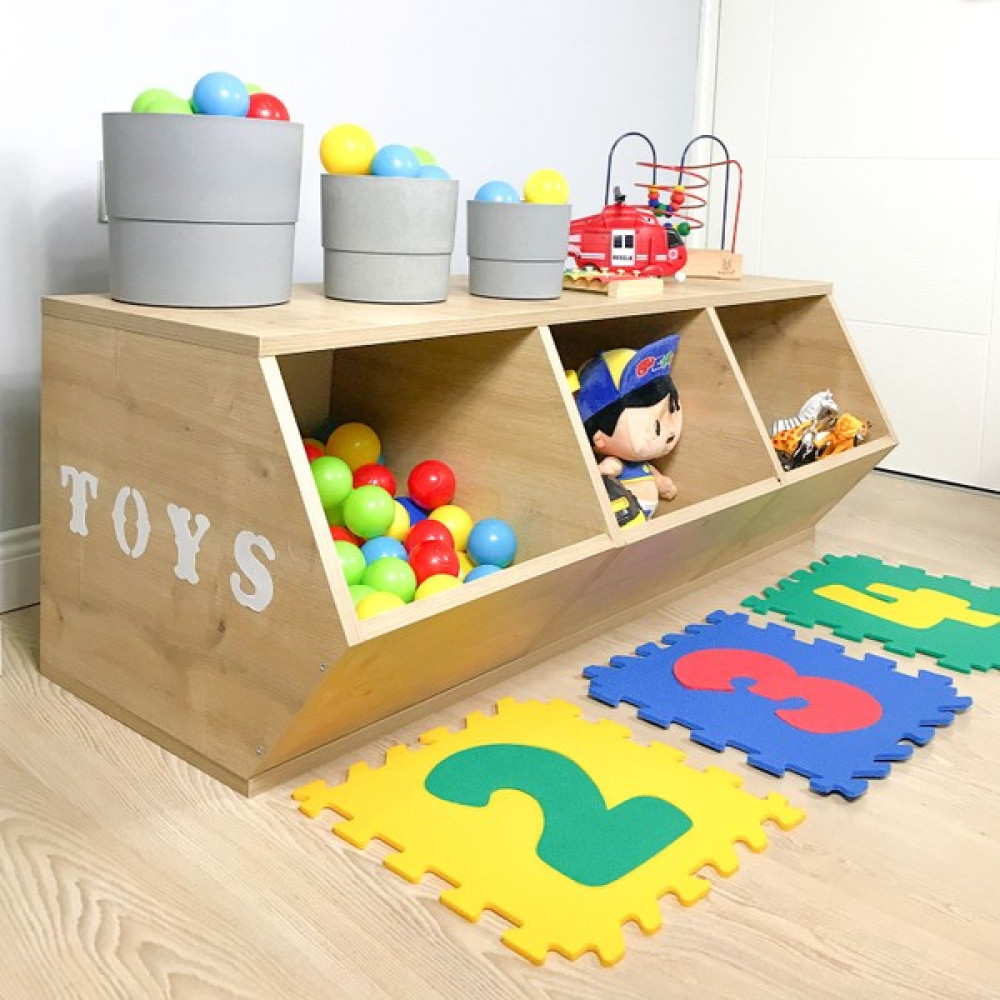 CARNİELLA ROMA Bebek - Çocuk Odası Çok Amaçlı Bölmeli  Oyuncak Dolabı - Meşe Bebek Odası Tekstili Fiyatı