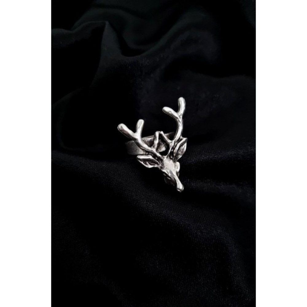 Carpe Deer Head Yüzük - Beyaz - Gold - S / M Bijuteri Yüzük Fiyatı