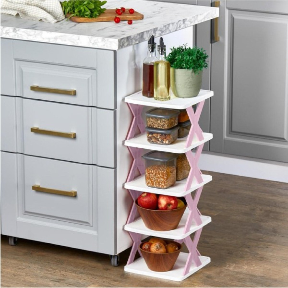 Carpe Kitchen Model x Organizer, Banyo Rafı, Mutfak Rafı, Çok Amaçlı Düzenleyici Organizer Oyuncak Rafı Sebzelik - Pembe Saklama Kapları Fiyatı