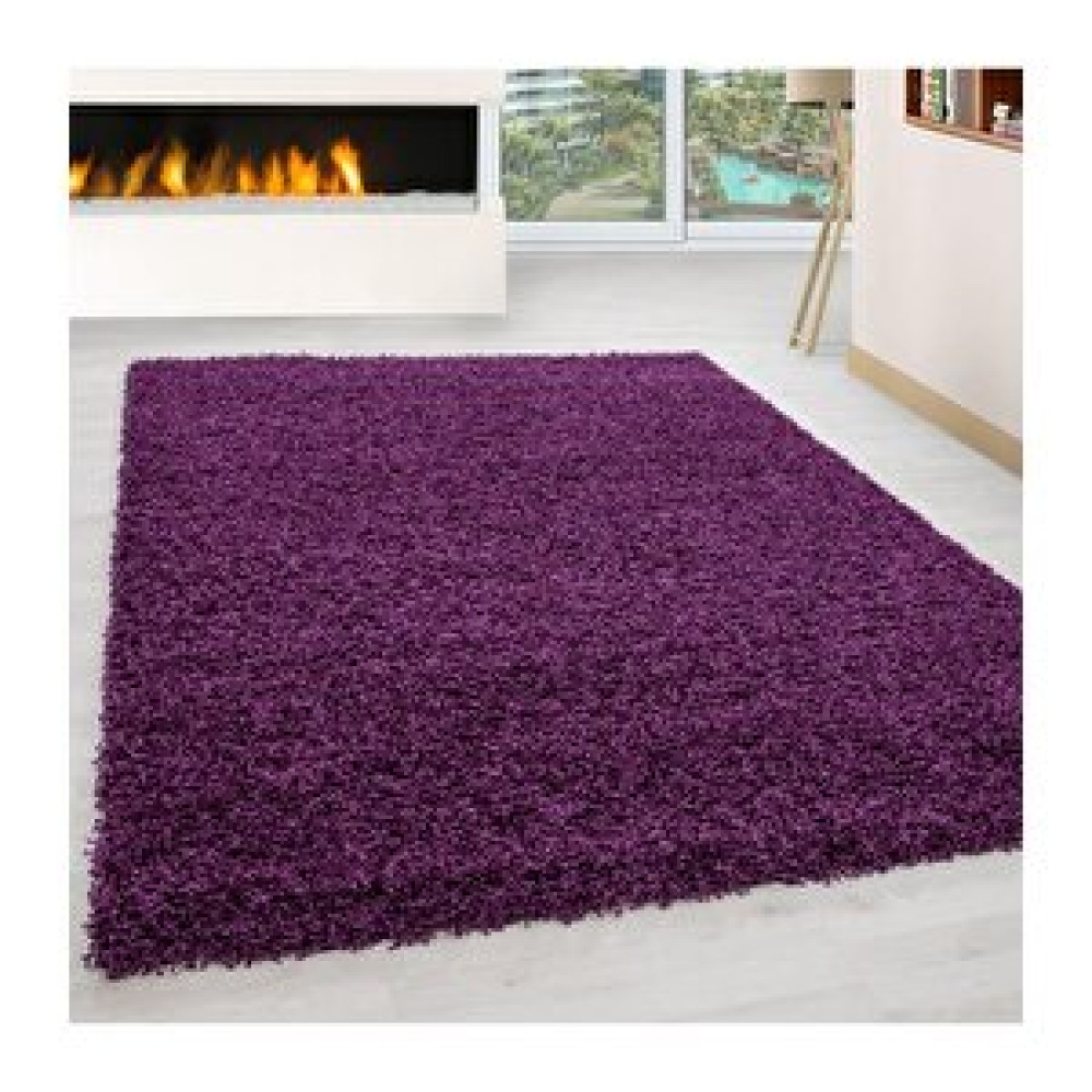 Carpettex Shaggy Halı 30 Mm Uzun Ve Yüksek Tüylü Düz Mor Lila Renkli 160x160 cm Salon Halısı Fiyatı