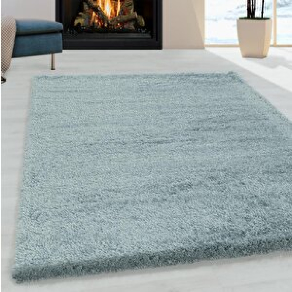 Carpettex Süpersoft Yumuşak Shaggy Halı 3 Cm Hav Yüksekliği Düz Pastel Mavi 280x370 cm Salon Halısı Fiyatı