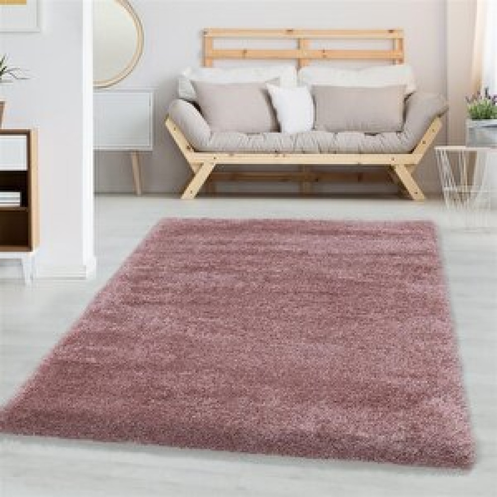 Carpettex Süpersoft Yumuşak Shaggy Halı 3 Cm Hav Yüksekliği Düz Rose 160x230 cm Salon Halısı Fiyatı