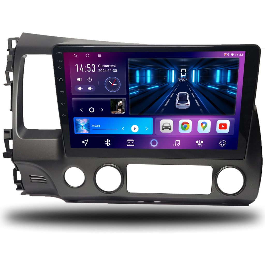 Carplayer Honda Civic Fd6 2007-2011 Uyumlu Android Multimedya 8gb Ram 128GB Hafıza RAM Bellekler Fiyatı