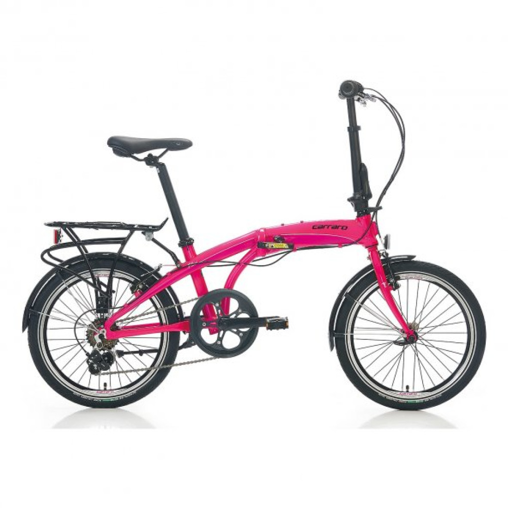 Carraro Flexi 106 20 Jant 6 Vites Katlanir Bisiklet Fusya-Siyah Katlanabilir Bisiklet Fiyatı