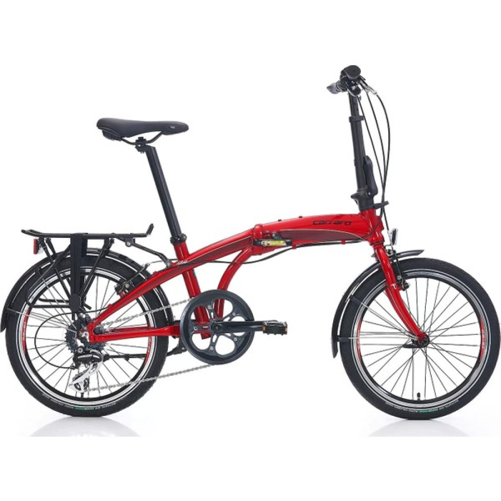 Carraro Flexi 108 20 Jant 8 Vites 32 cm V-Fren Katlanır Bisiklet-Krom Kırmızı-Siyah-Beyaz Katlanabilir Bisiklet Fiyatı