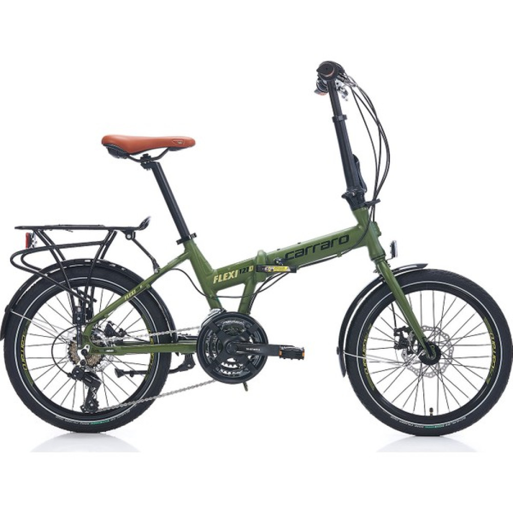 Carraro Flexi 121D 350H 20" 21-V Md Mat Haki-Yeşil-Siyah Katlanır Bisiklet Katlanabilir Bisiklet Fiyatı