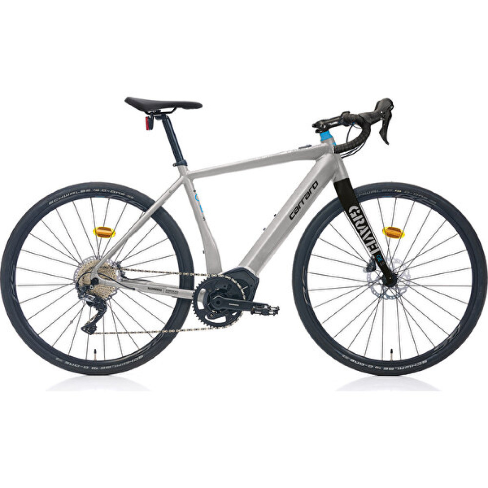 Carraro Gravel Ge 5.0 520H 28" 11-V Hd Mat Gümüş-Siyah-Mavi Elektrikli Gravel Bisiklet Elektrikli Bisikletler Fiyatı