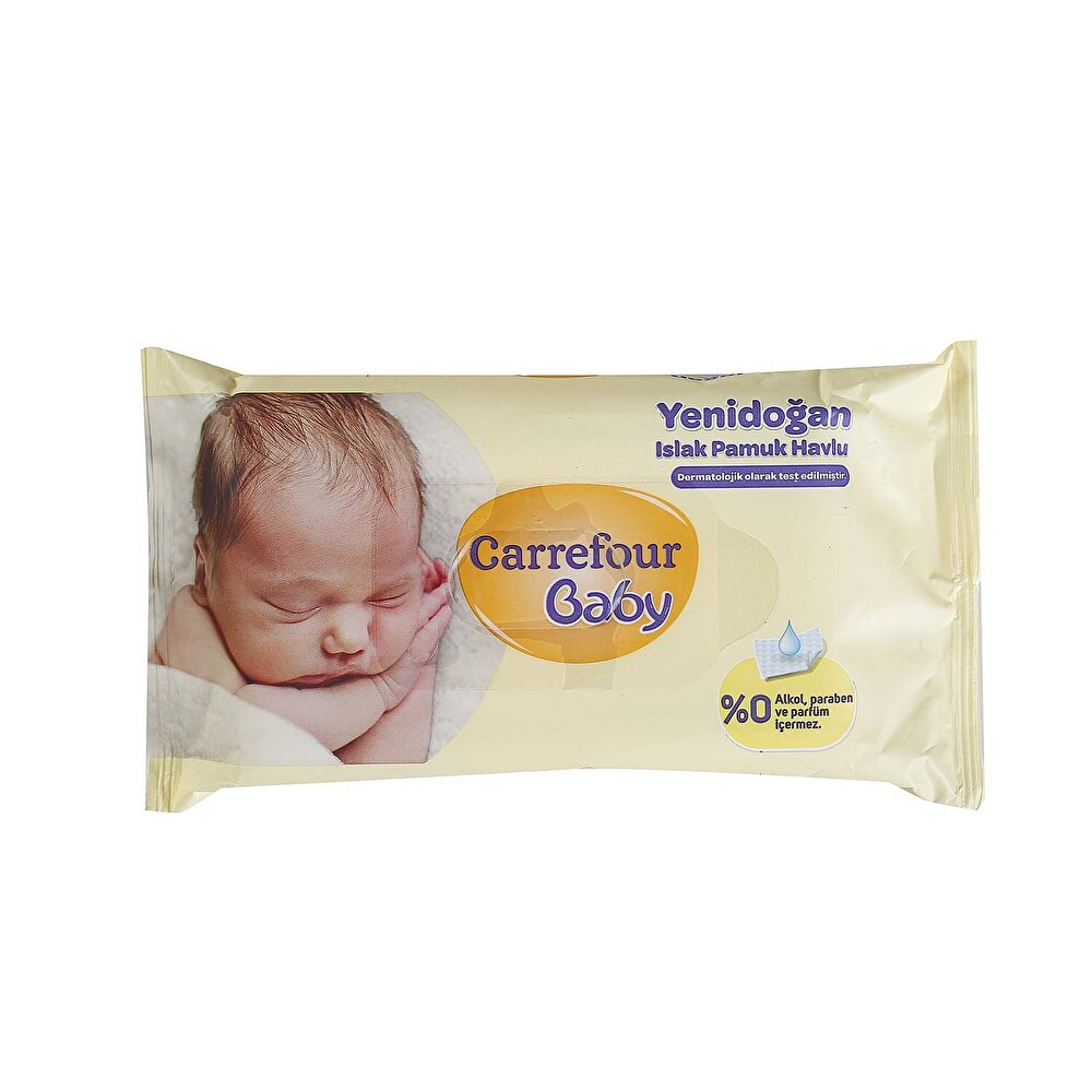 Carrefour Baby Yenidoğan Islak Pamuk Havlu 40'lı Bebek Bezi-Alt Açma Fiyatı