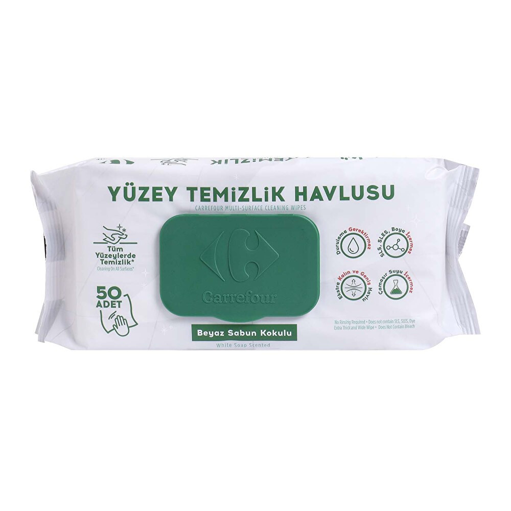 Carrefour Beyaz Sabun Kokulu  Yüzey Temizlik Havlusu 50'Li El / Yüz Havlusu Fiyatı