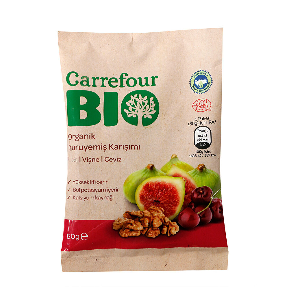 Carrefour Bio İncir Ceviz Vişne 50 G Organik Ürünler Fiyatı
