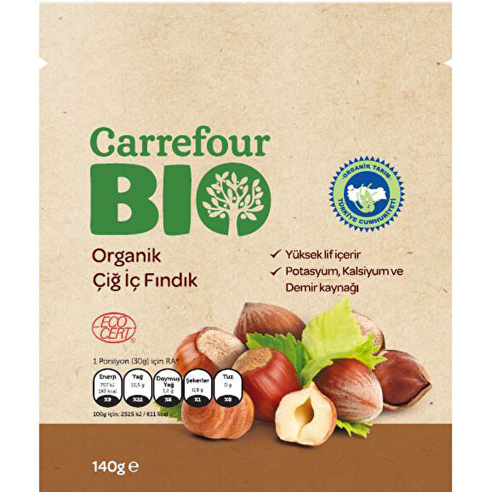 Carrefour Bio Organik İç Fındık 140 G Organik Ürünler Fiyatı