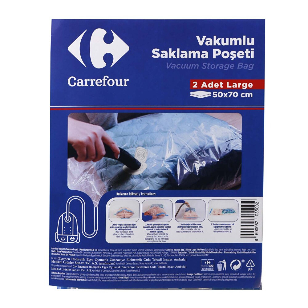 Carrefour Vakumlu Saklama Poşeti 2 Adet Large 50X70 cm SSD / Solid State Drive Fiyatı