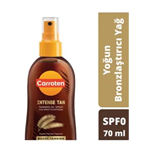 Carroten 70ML Yoğun Bronzlaştırıcı Güneş Yağı SPF'siz Işıltılı Etki ile Cilde Bronz Görünüm Sağlar Diğer Fiyatı