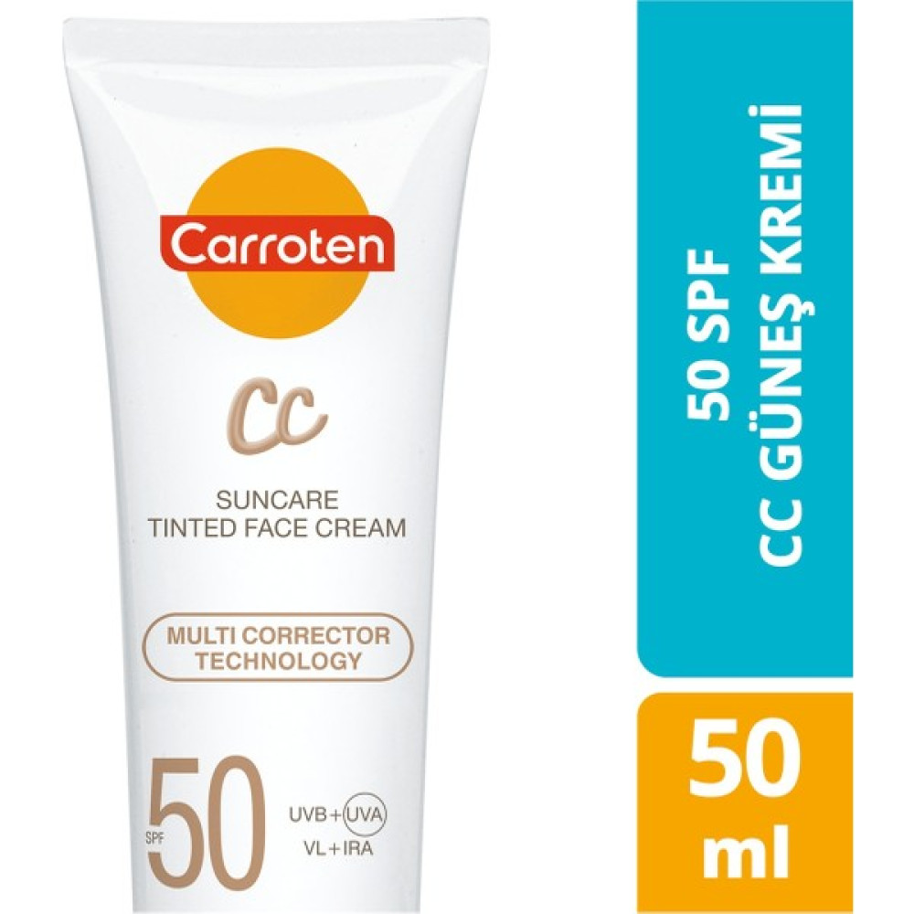 Carroten cc SPF50 Yüksek Koruyucu Renkli Yüz Güneş Kremi 50ML Güneş Kremleri ve Losyonları Fiyatı