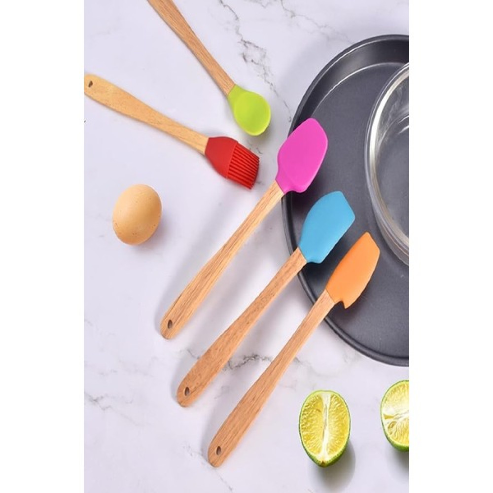 ÇARŞI HANEM Bambu Saplı 5 Parça Mini Silikon Spatula Kaşık Fırça Seti Mutfak Gereçleri Fiyatı
