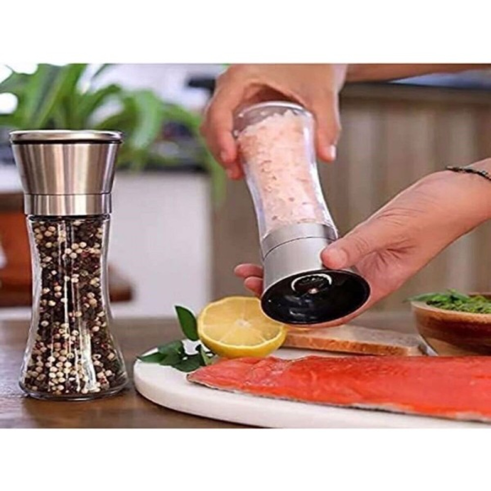 Çarşıhan Seramik Bıçaklı Baharat ve Tuz Değirmeni Öğütücü Krom Renk - 2 Adet - Gri - 200 ml Baharat Setleri & Baharatlıklar Fiyatı