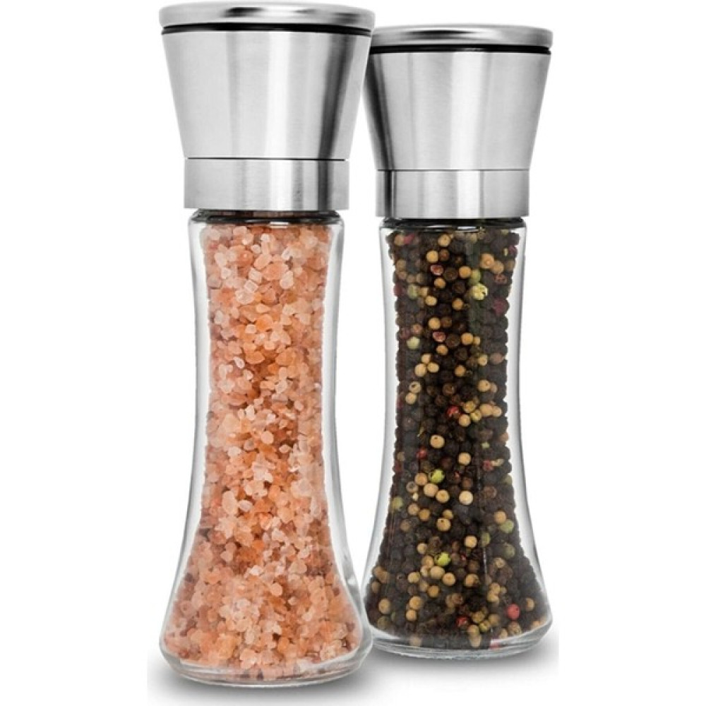 Çarşıhan Seramik Bıçaklı Baharat ve Tuz Değirmeni Öğütücü Krom Renk - 2 Adet - Şeffaf - 200 ml Baharat Setleri & Baharatlıklar Fiyatı