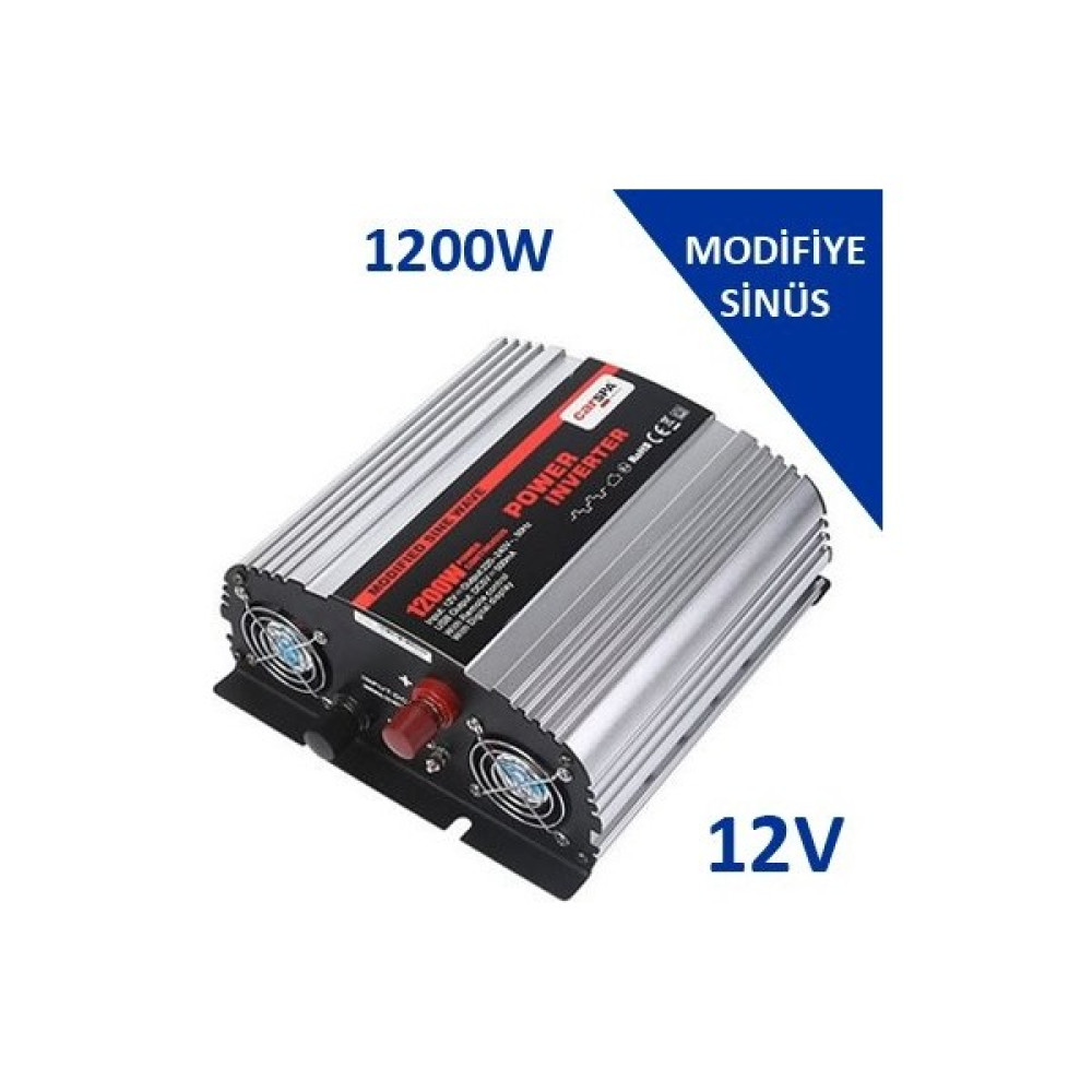 Carspa 1200 Watt W 12 V Modifiye Sinus Invertör Inverter Çevirici - Gri Oto, Bahçe, Yapı Market Fiyatı