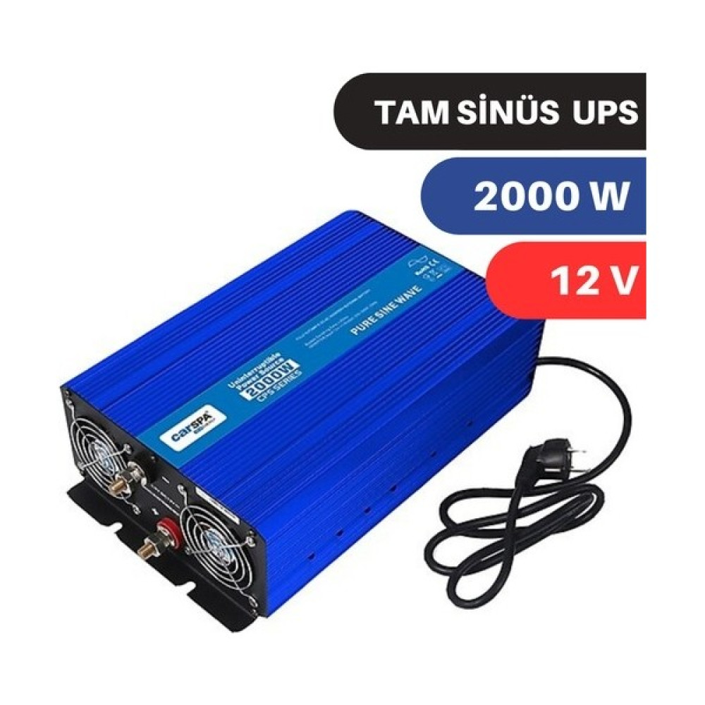 Carspa 2000W-12V Tam Sinus Inverter (Ups) Oto, Bahçe, Yapı Market Fiyatı