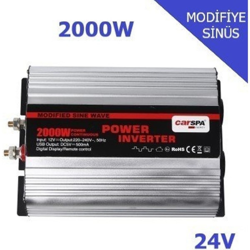 Carspa 2000W 24V Modifiye Sinüs Inverter Oto Boyaları Fiyatı
