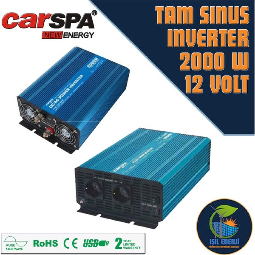 Carspa Tam Sinus Inverter - 2000 Watt 12 Volt - 2000W 12V Power Supply Fiyatı