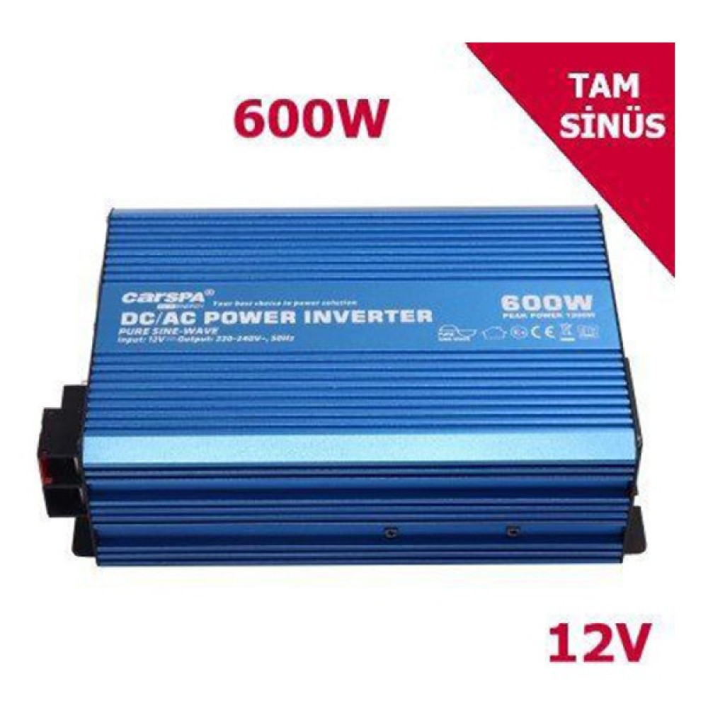 Carspa Tam Sinüs İnverter 600W (12V) - Beyaz Oto, Bahçe, Yapı Market Fiyatı
