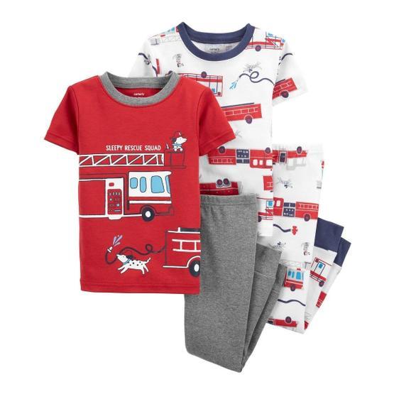 Carter's 1K479712 Erkek Bebek İtfaiye Arabaları Desenli 4'lü Pijama