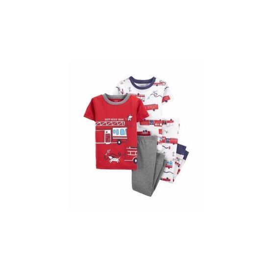 Carter's 1K479712 Erkek Bebek İtfaiye Arabaları Desenli 4'lü Pijama