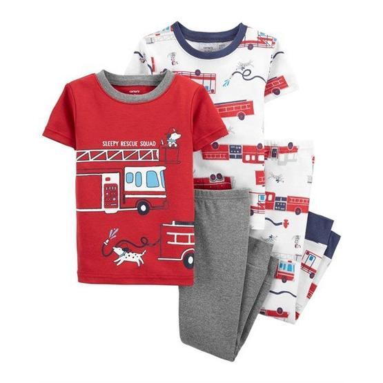 Carter's 1K479712 Erkek Bebek İtfaiye Arabaları Desenli 4'lü Pijama