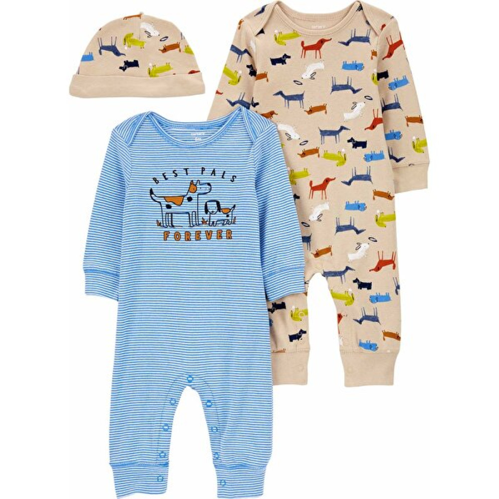 Carter's Erkek Bebek Tulumlu Set Mavi Bebek Giysi Takım Fiyatı