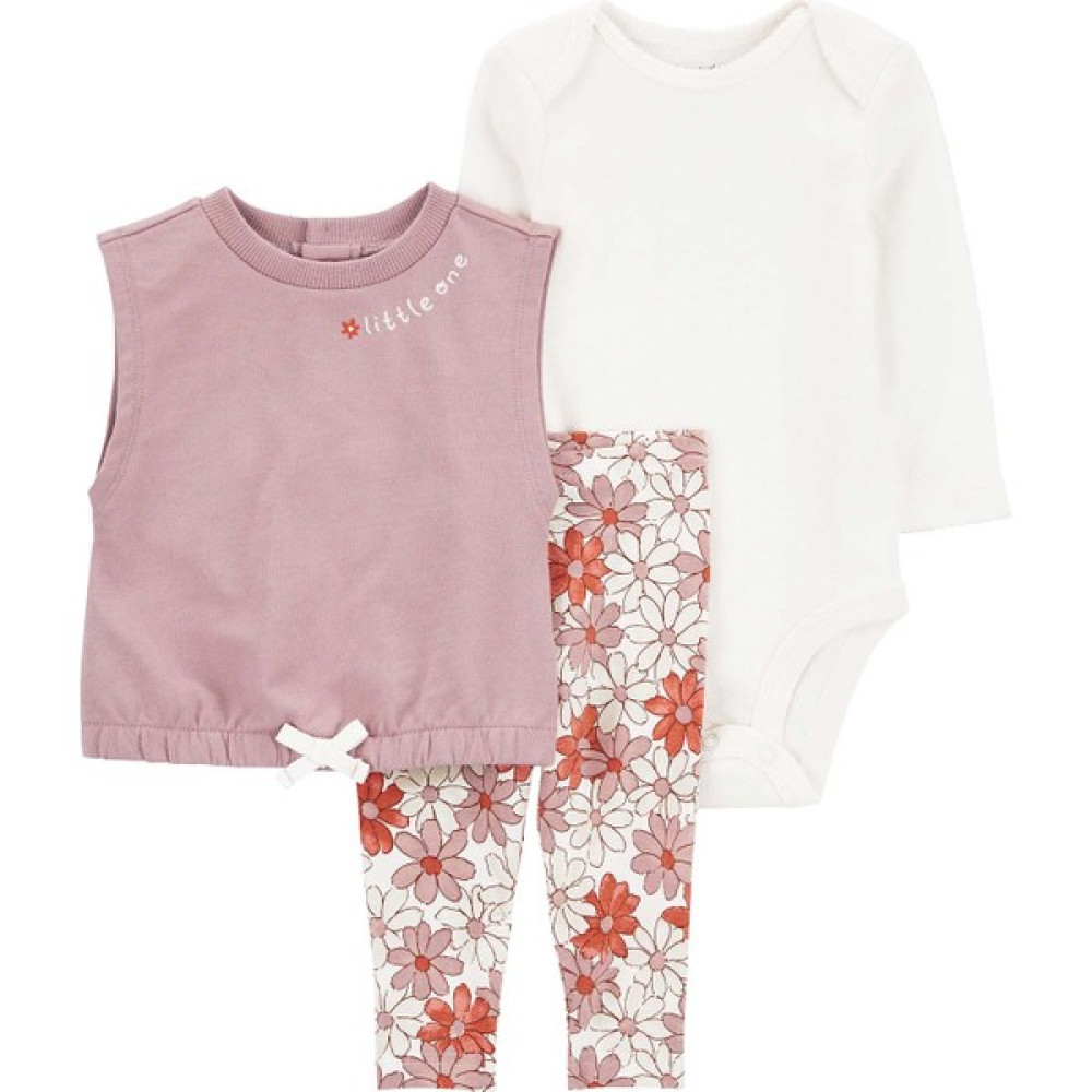 Carter's Kız Bebek 3'lü Yelek Set Mor Bebek Giysi Takım Fiyatı