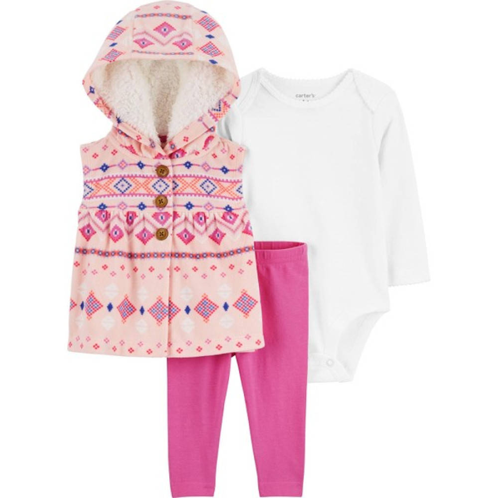 Carter's Kız Bebek 3'lü Yelek Set Pembe Bebek Giysi Takım Fiyatı