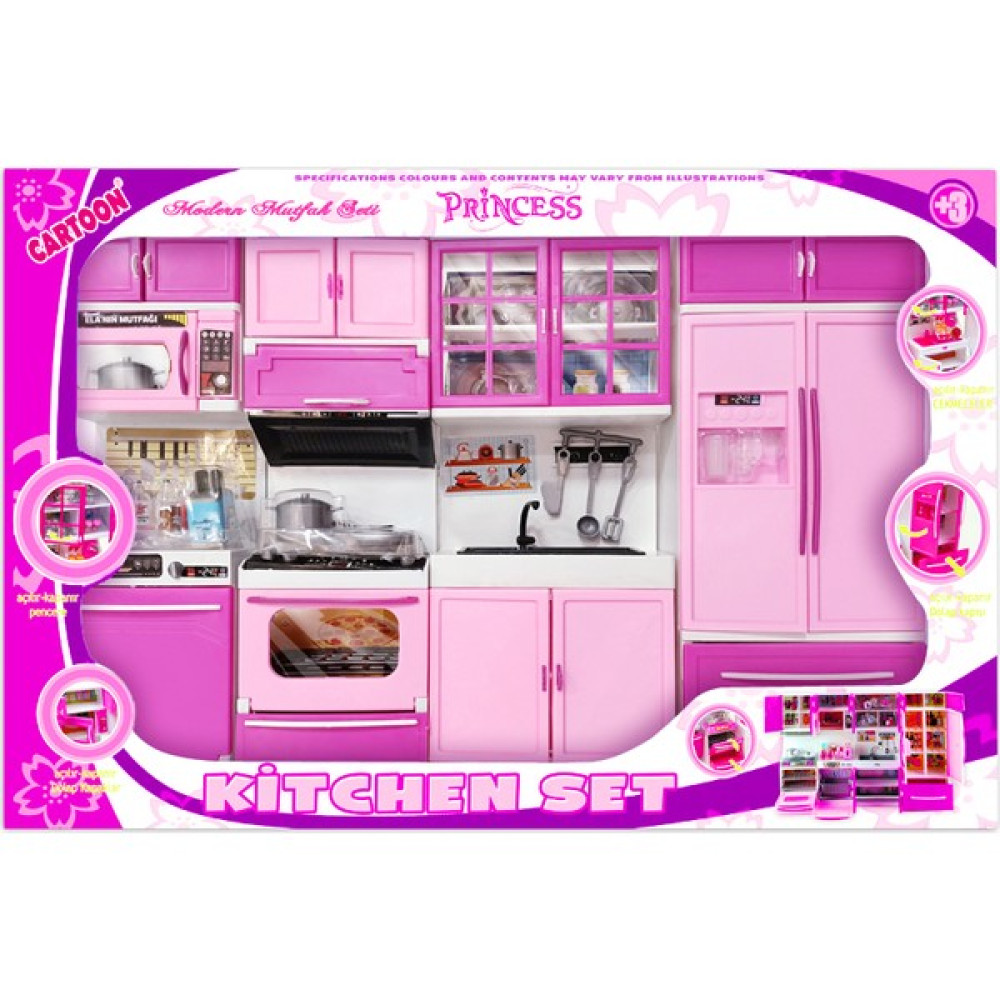 Cartoon 4 Lü Mutfak Seti Kitchen Set Kız Oyuncak 4 Ünite - Pembe Oyuncak Fiyatı