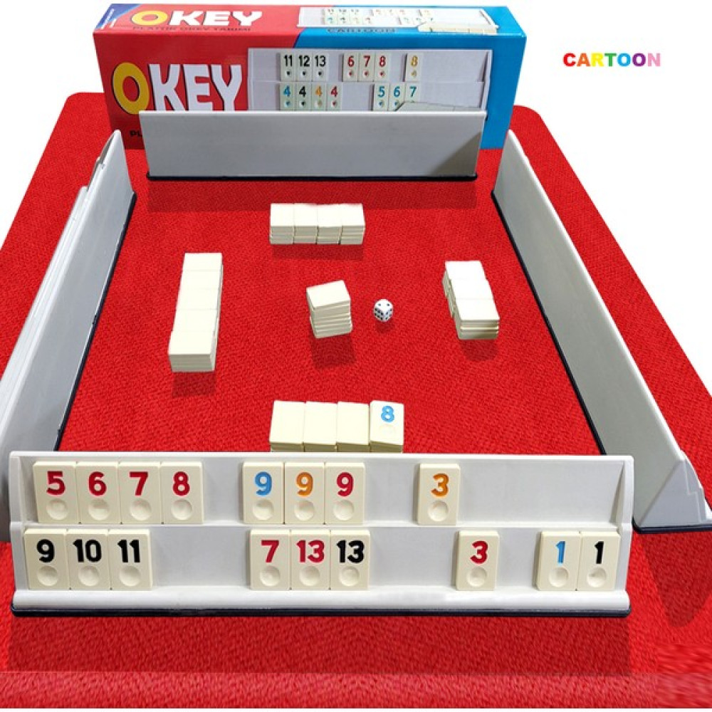 Cartoon Okey Takımı Plastik Okey Takımı Büyük Boy 44 cm Istaka Boyu - Gri Okey Takımları Fiyatı