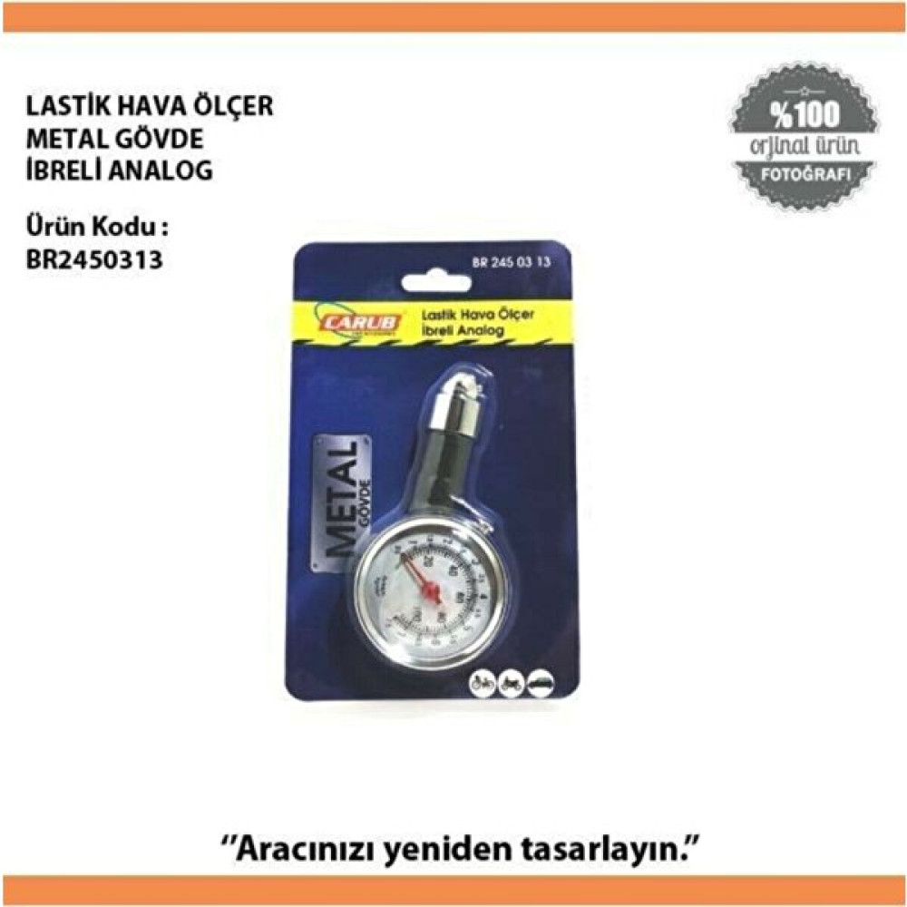 Carub Lastik Hava Ölçer Metal Gövde Ibreli Analog Lastikler Fiyatı