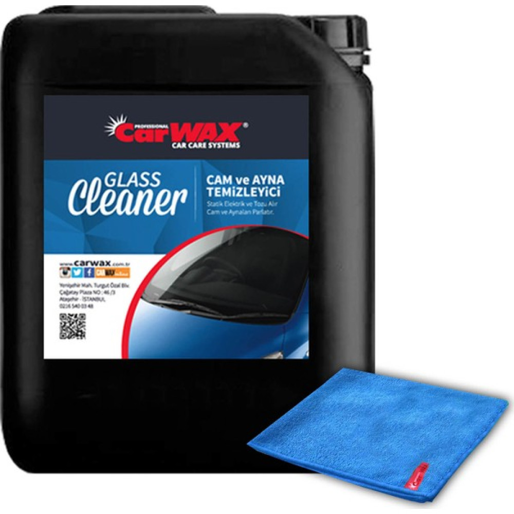 Carwax Cam Ve Ayna Temizleyici Glass Cleaner 5 kg Uygulama Bezi Oto Cam Bakım Ürünleri Fiyatı