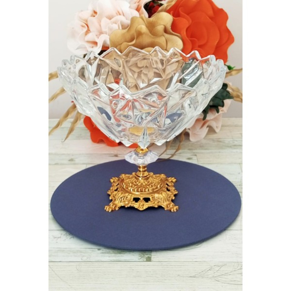 Caş Dekorasyon Metal Ayaklı Salata & Meyve Sunum Kasesi-23 cm - Şeffaf Kase Fiyatı