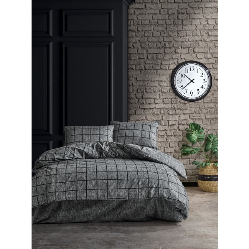 Casa Carina Kare Siyah Ranforce Lastikli Çarşaflı Çift Kişilik Nevresim Takımı - 200 x 220 cm Nevresim Takımı Fiyatı
