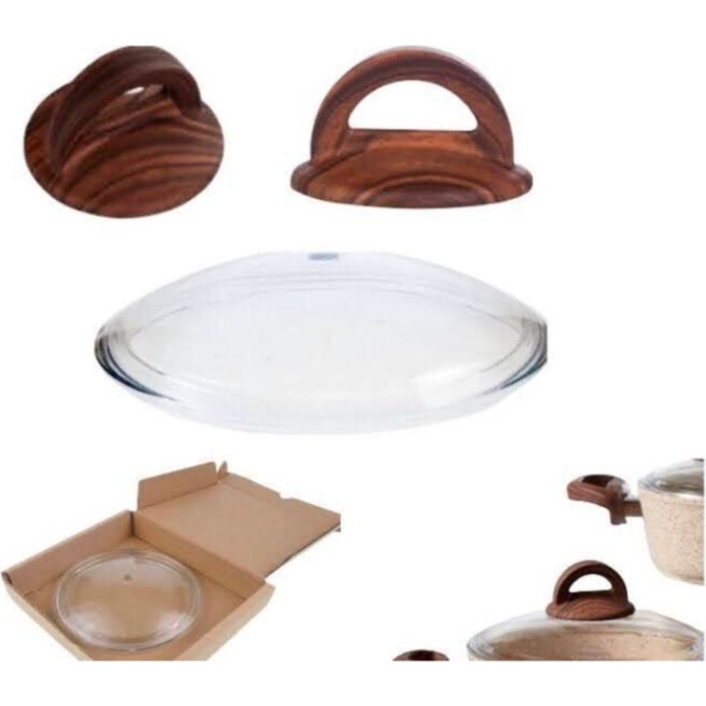 Casa Milano Orijinal Ahşap Kulp ve 16 cm Pyrex Cam Kapak Mutfak Gereçleri Fiyatı